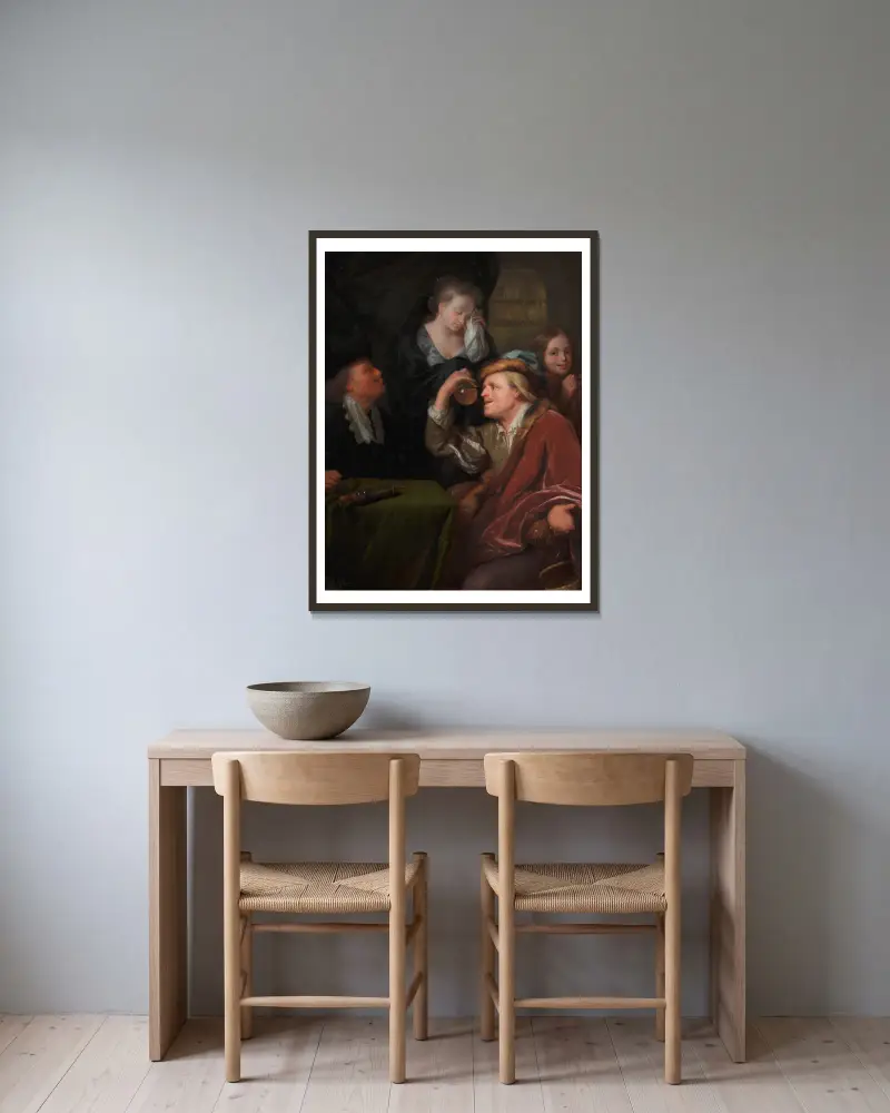 The Doctor’s Examination av Godfried Schalcken inramad på en vägg