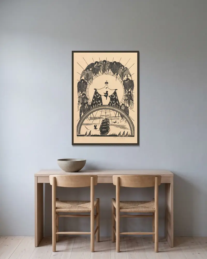 Gwiazda Morza II von Wiktoria Goryńska gerahmt an einer Wand