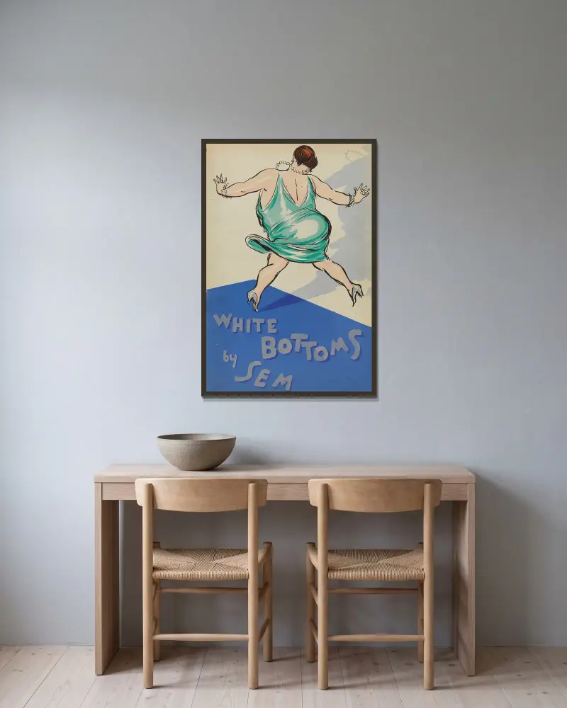 Couverture av Georges Goursat (Sem) inramad på en vägg