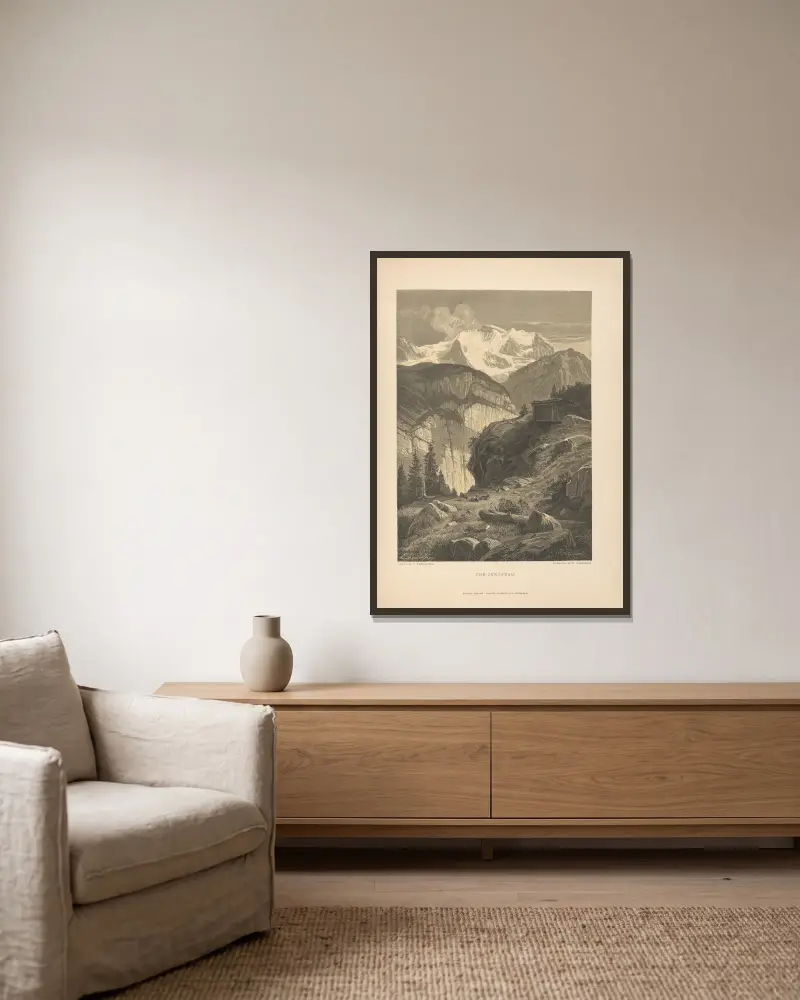 Jungfrau av Theodor Gsell Fels inramad på en vägg