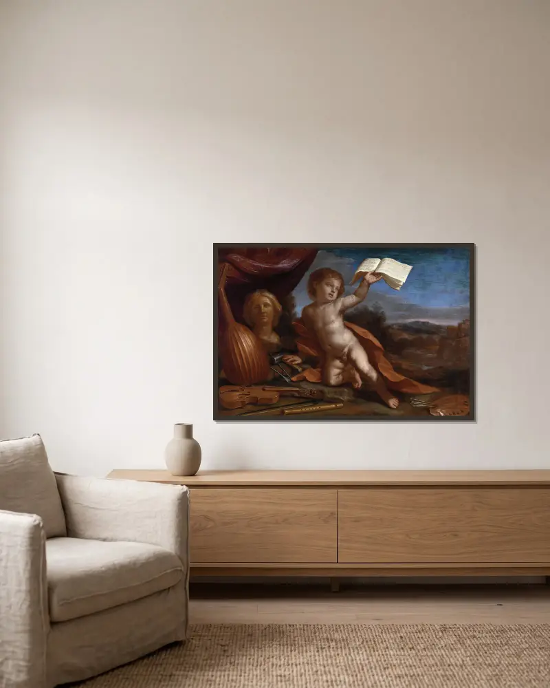 Šlechetná láska, Guercino v rámu na stěně