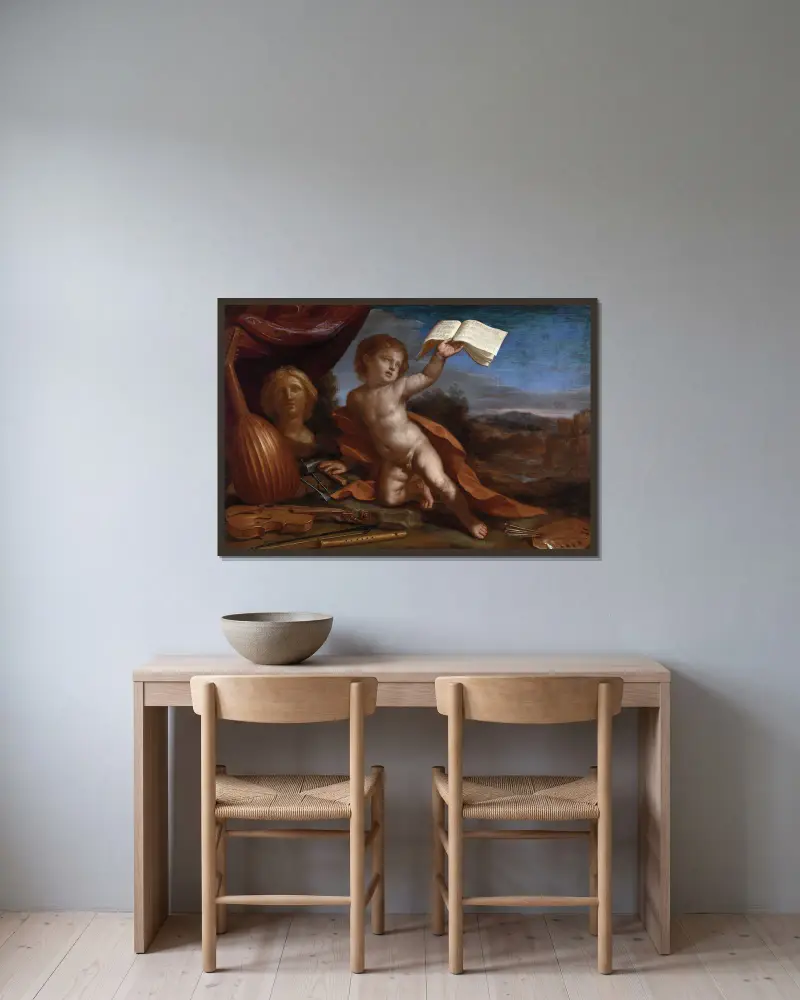 Šlechetná láska, Guercino v rámu na stěně