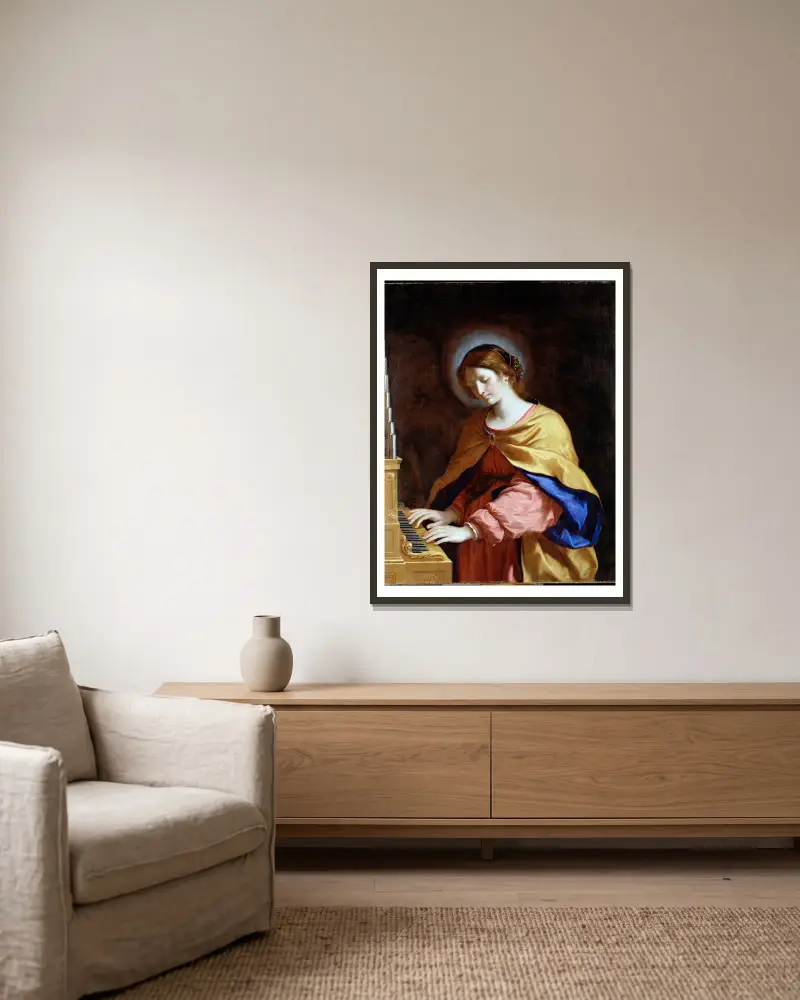 Sv. Cecilie, Guercino v rámu na stěně