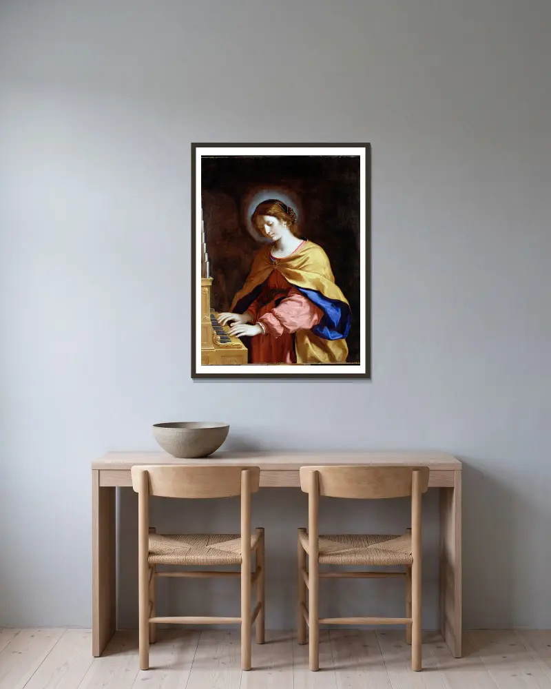 Sv. Cecilie, Guercino v rámu na stěně