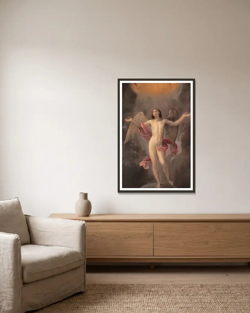 Selige Seele von Guido Reni gerahmt an einer Wand