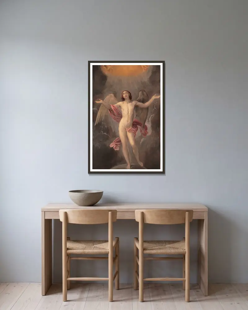Selige Seele von Guido Reni gerahmt an einer Wand