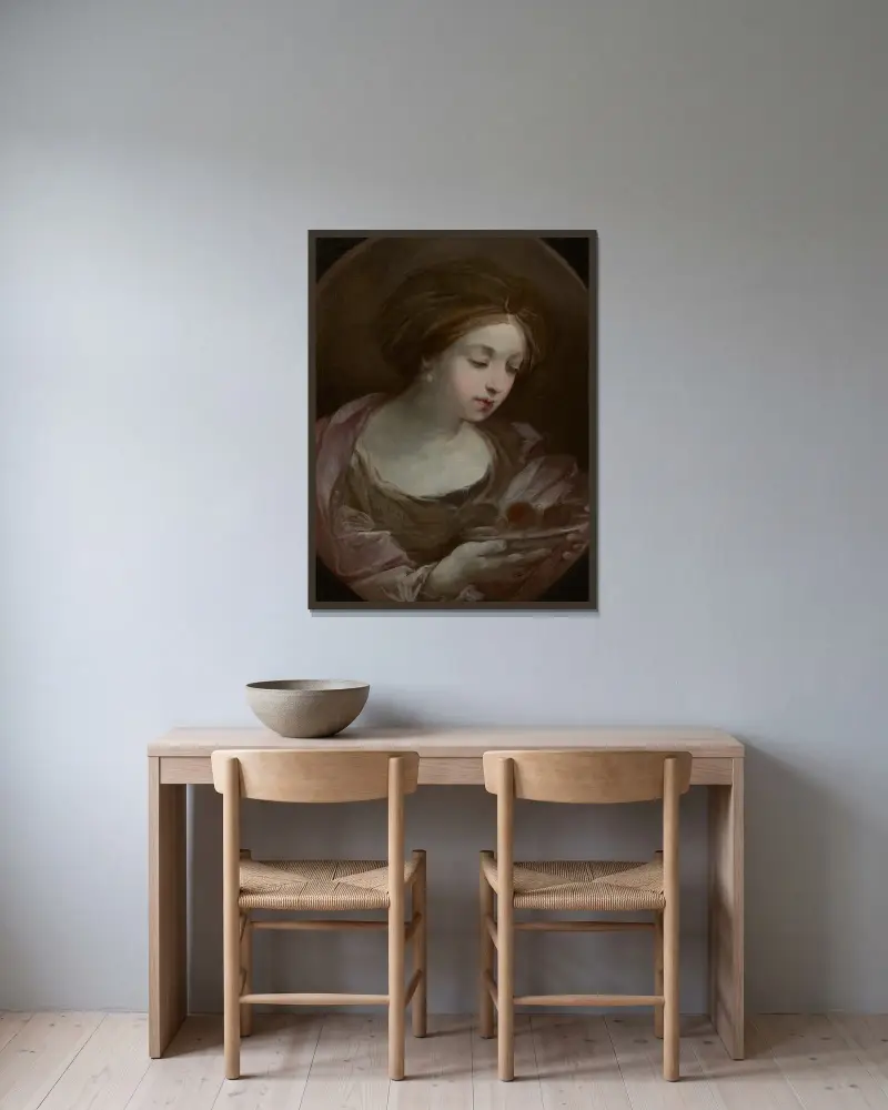 Popiersie kobiety w turbanie, Guido Reni w ramie na ścianie