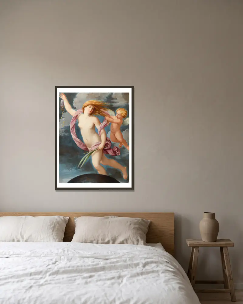 Fortuna med penningpung av Guido Reni inramad på en vägg