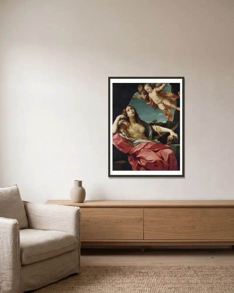 Maria Magdalena von Guido Reni gerahmt an einer Wand