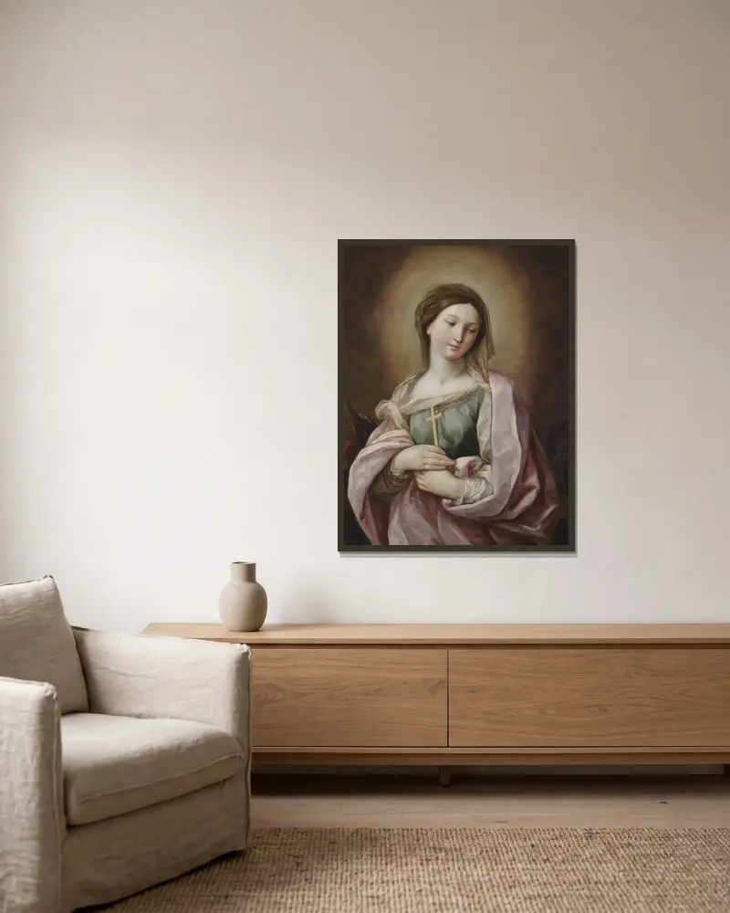 Heilige Margareta von Antiochia von Guido Reni gerahmt an einer Wand