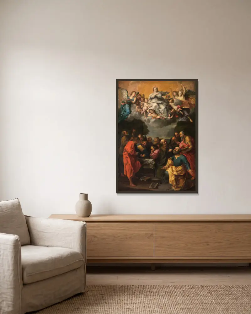 Mariä Himmelfahrt von Guido Reni gerahmt an einer Wand