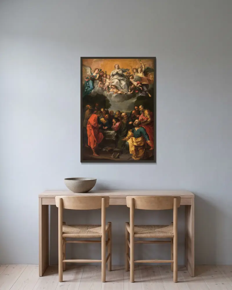Mariä Himmelfahrt von Guido Reni gerahmt an einer Wand