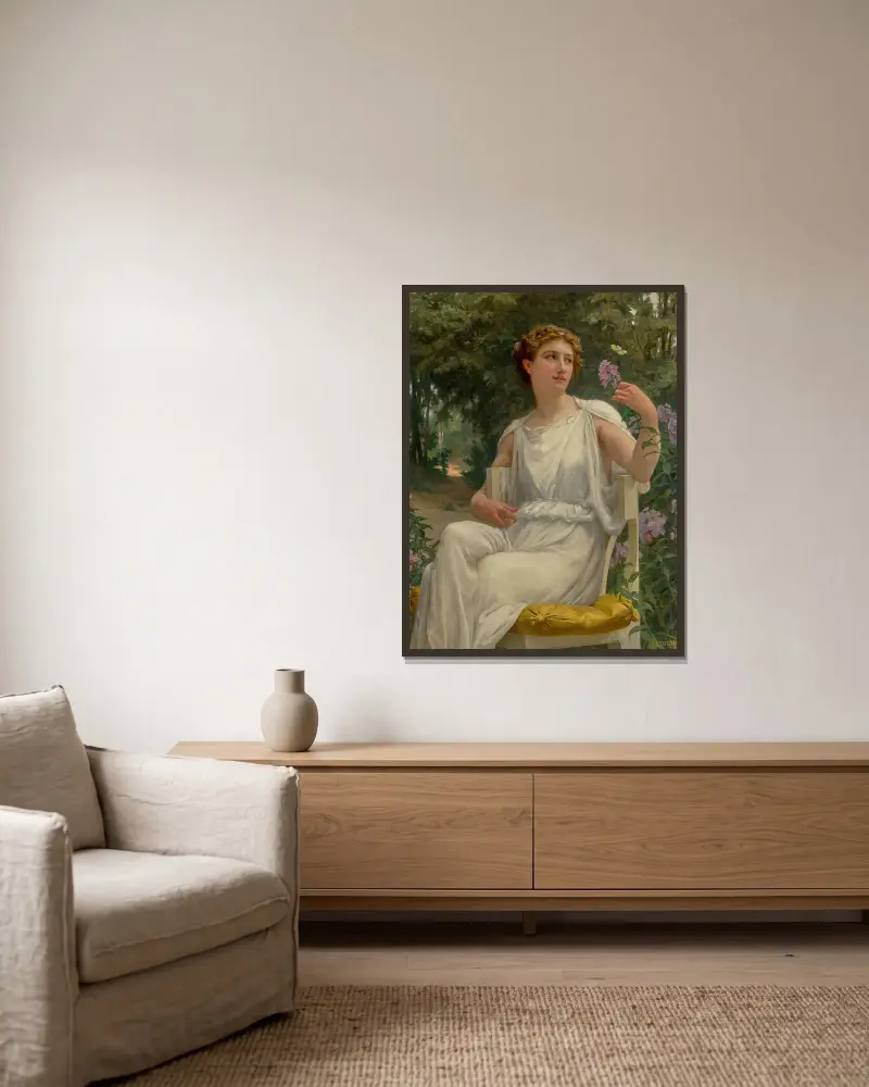 En naturskönhet av Guillaume Seignac inramad på en vägg