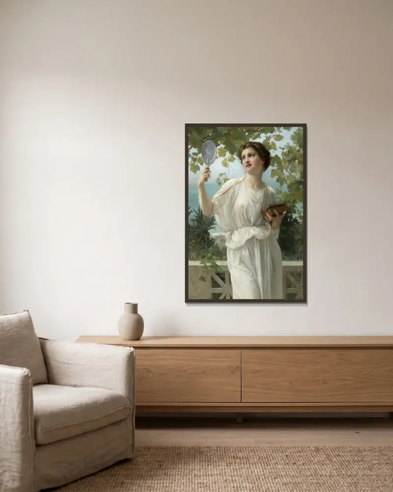 Bewunderung der Schönheit von Guillaume Seignac gerahmt an einer Wand