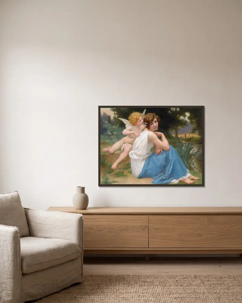 Amor i Psyche, Guillaume Seignac w ramie na ścianie