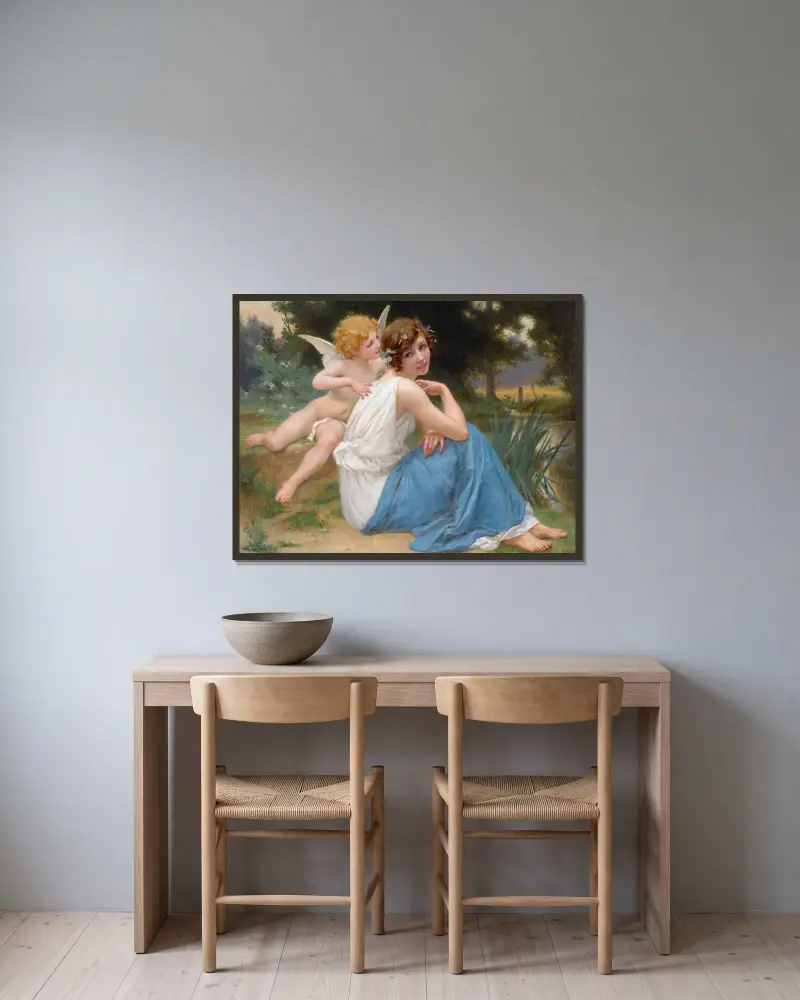Amor i Psyche, Guillaume Seignac w ramie na ścianie