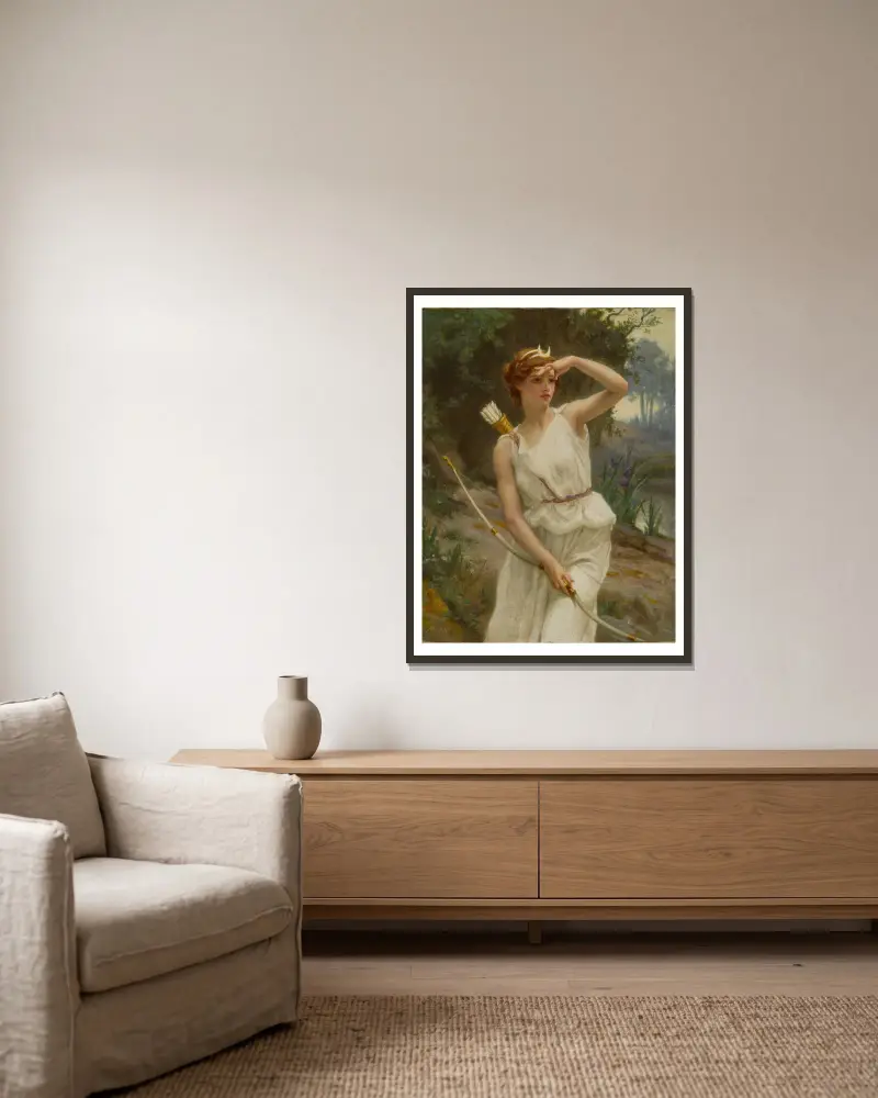 Diana die Jägerin – Nr. 2 von Guillaume Seignac gerahmt an einer Wand