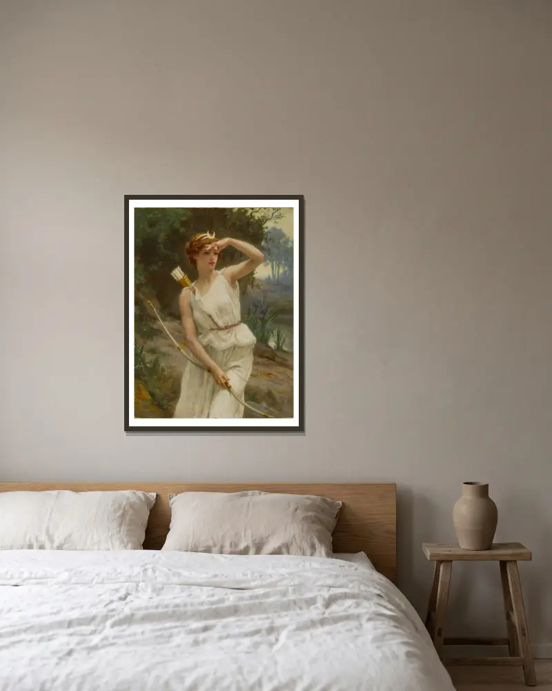 Diana die Jägerin – Nr. 2 von Guillaume Seignac gerahmt an einer Wand