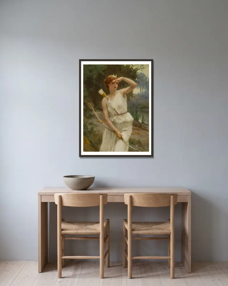 Diana die Jägerin – Nr. 2 von Guillaume Seignac gerahmt an einer Wand