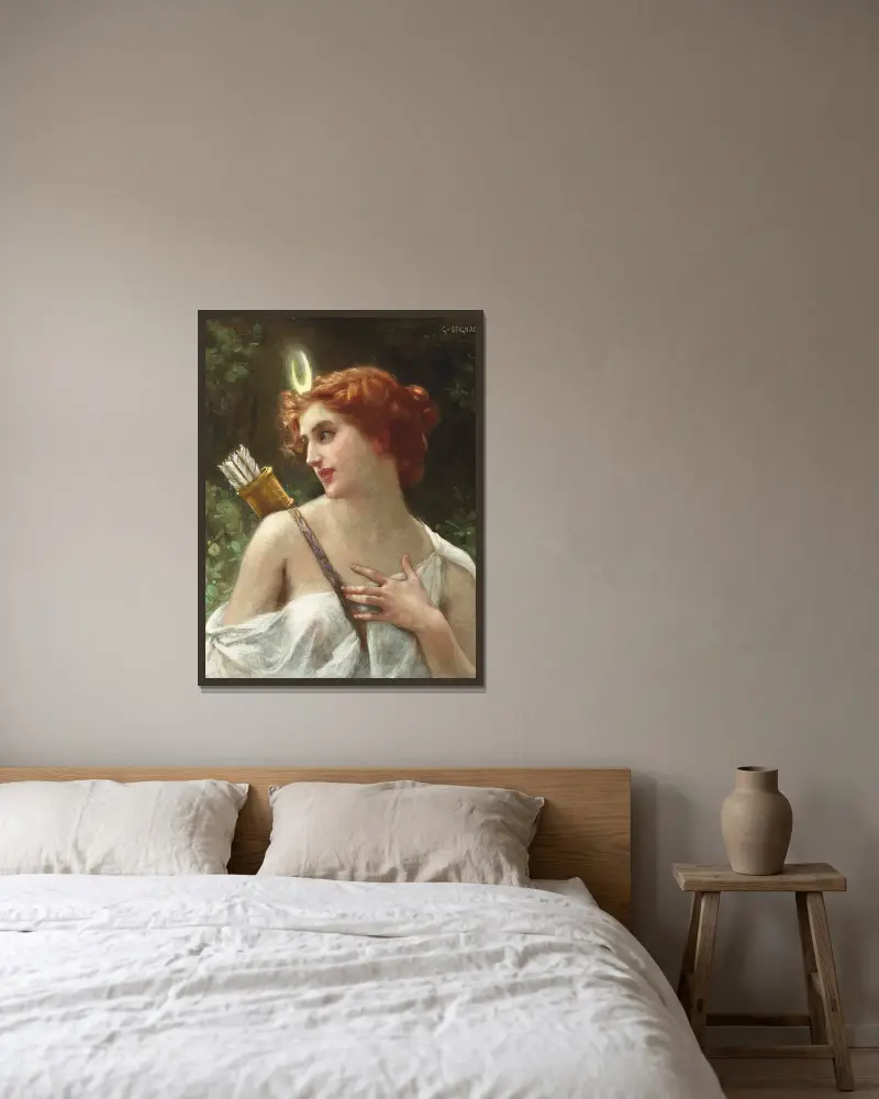 Diana som jägare – nr 1 av Guillaume Seignac inramad på en vägg