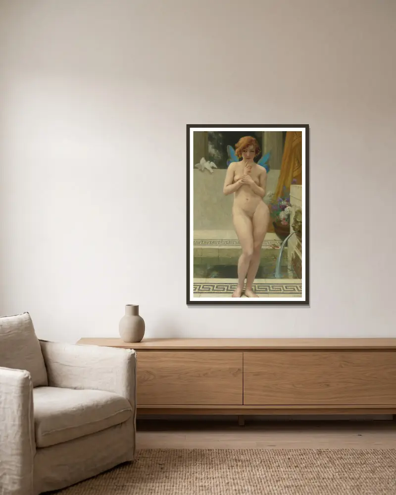 Psyché u pramene, Guillaume Seignac v rámu na stěně