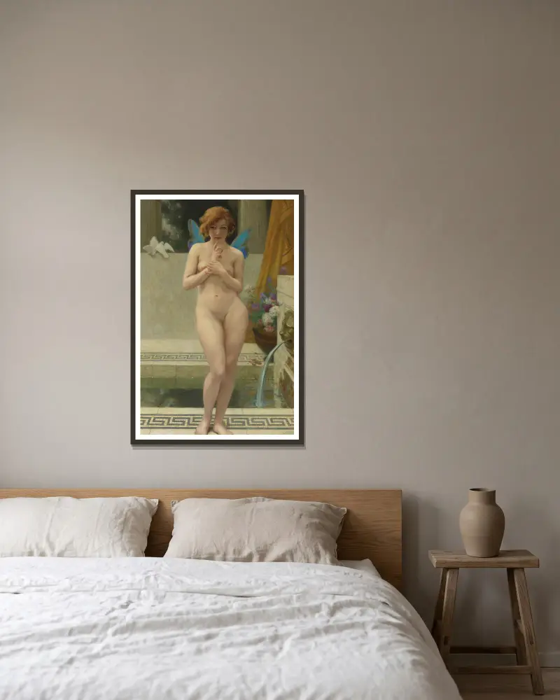 Psyché u pramene, Guillaume Seignac v rámu na stěně