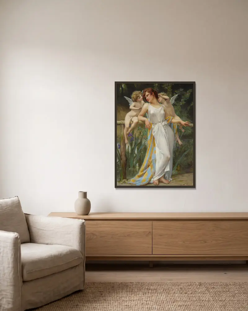 Psyché s putti, Guillaume Seignac v rámu na stěně