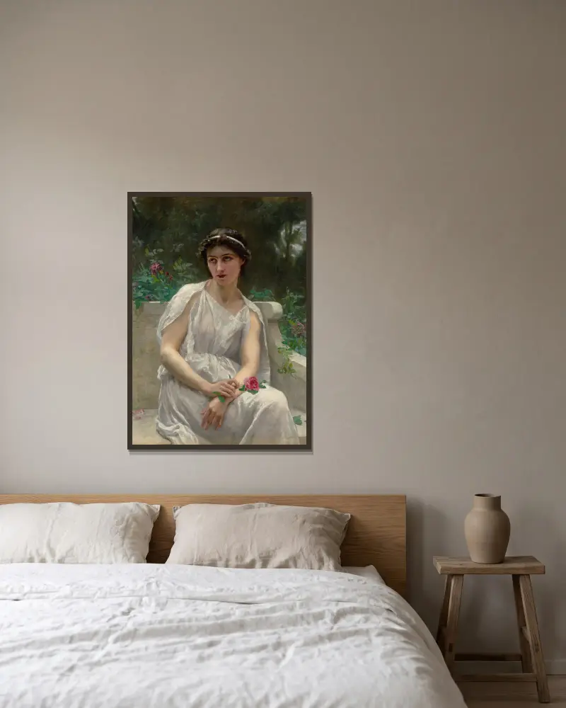 Červená růže, Guillaume Seignac v rámu na stěně