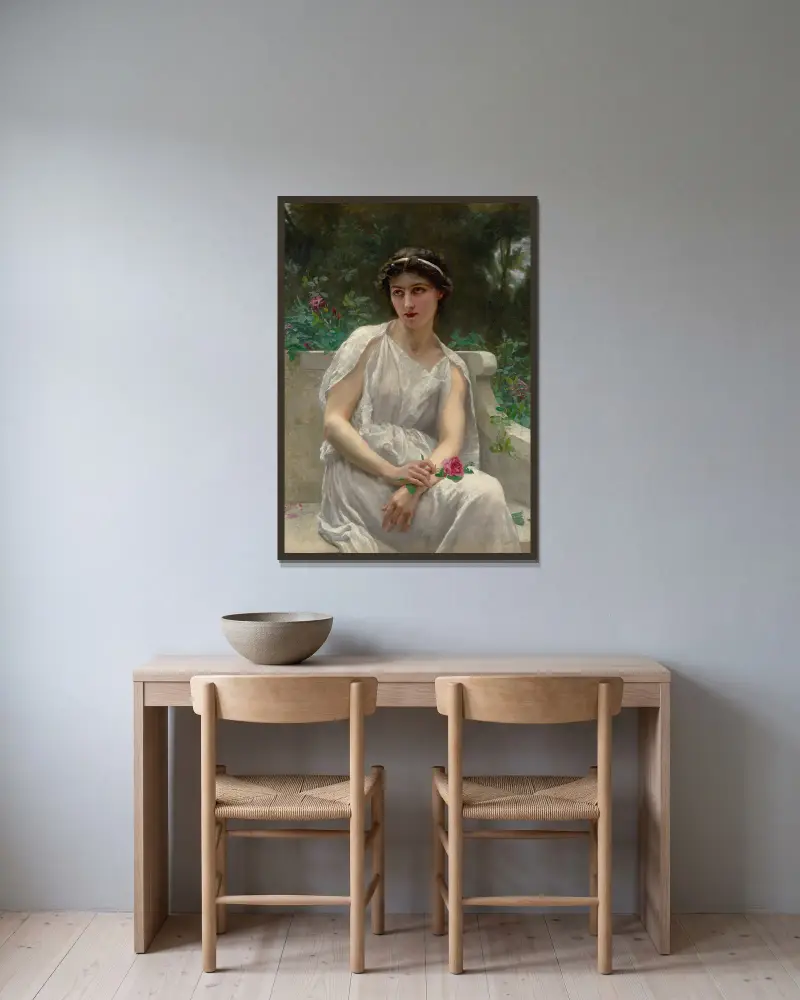 Červená růže, Guillaume Seignac v rámu na stěně
