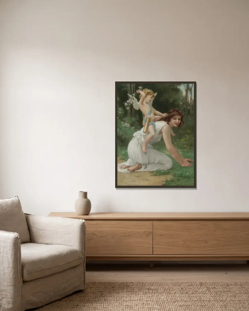 Venus a Cupido, Guillaume Seignac v rámu na stěně