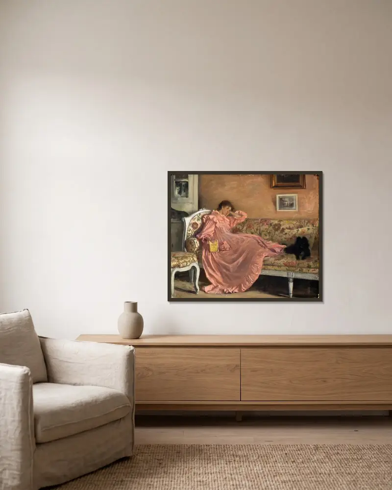 Carola Sitting on the Sofa, Gustaf Cederström w ramie na ścianie
