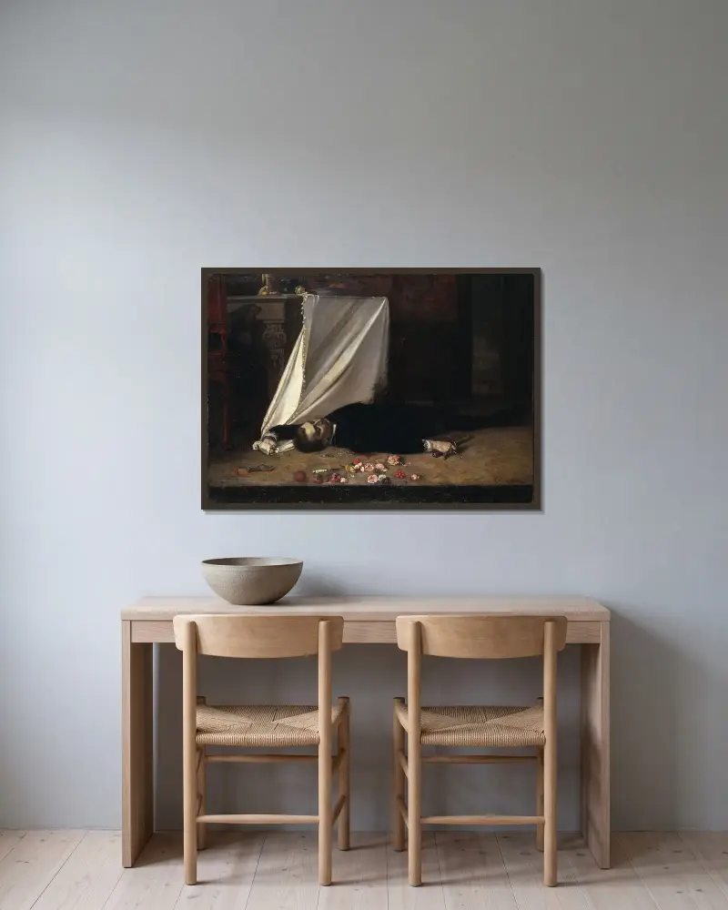 Epilog von Gustaf Cederström gerahmt an einer Wand