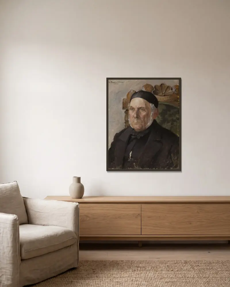 Karl Emanuel Cederström, 1804–1892 von Gustaf Cederström gerahmt an einer Wand