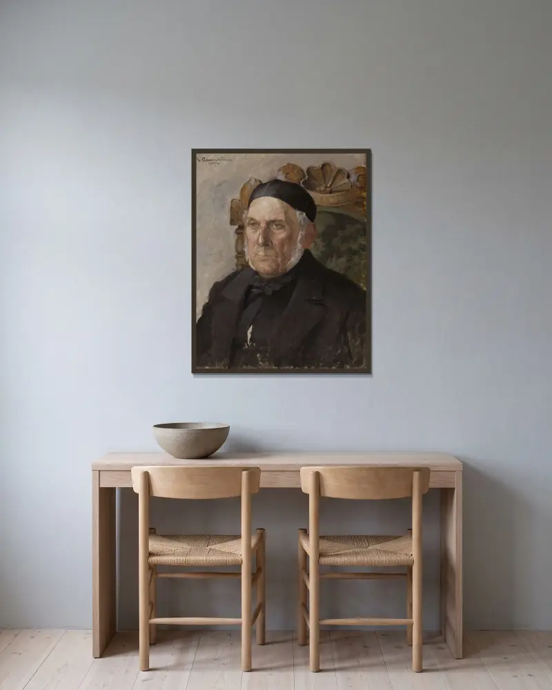 Karl Emanuel Cederström, 1804–1892 von Gustaf Cederström gerahmt an einer Wand