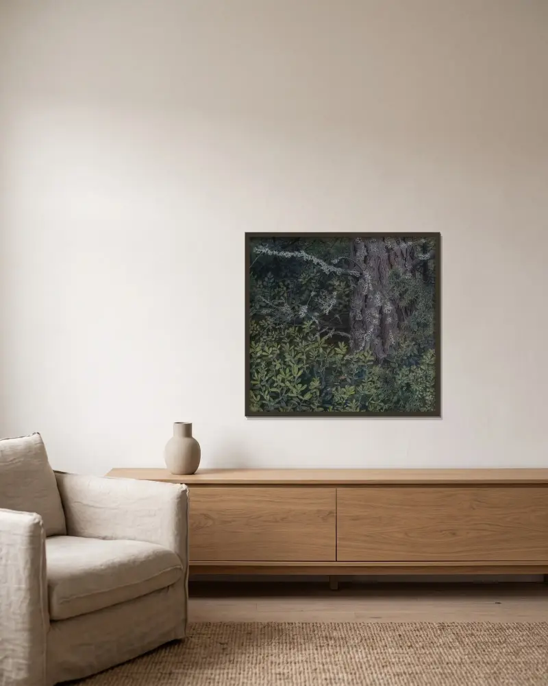 Foliage von Gustaf Fjæstad gerahmt an einer Wand