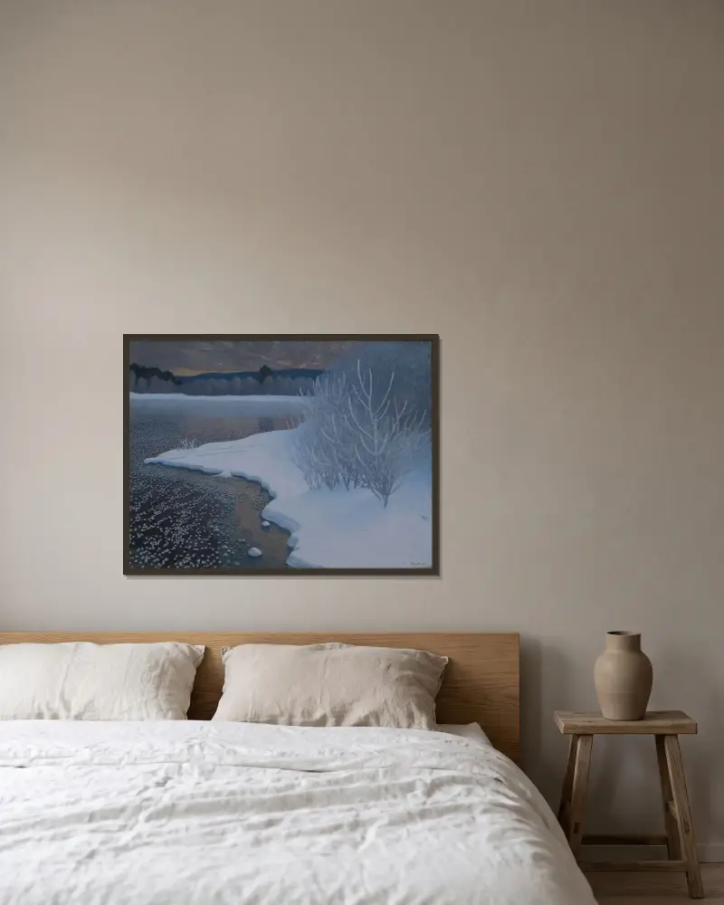 Hoar-Frost on Ice von Gustaf Fjæstad gerahmt an einer Wand