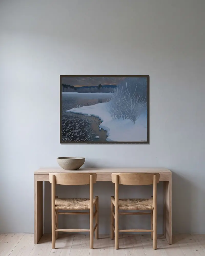 Hoar-Frost on Ice von Gustaf Fjæstad gerahmt an einer Wand