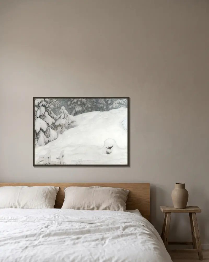 Snow von Gustaf Fjæstad gerahmt an einer Wand