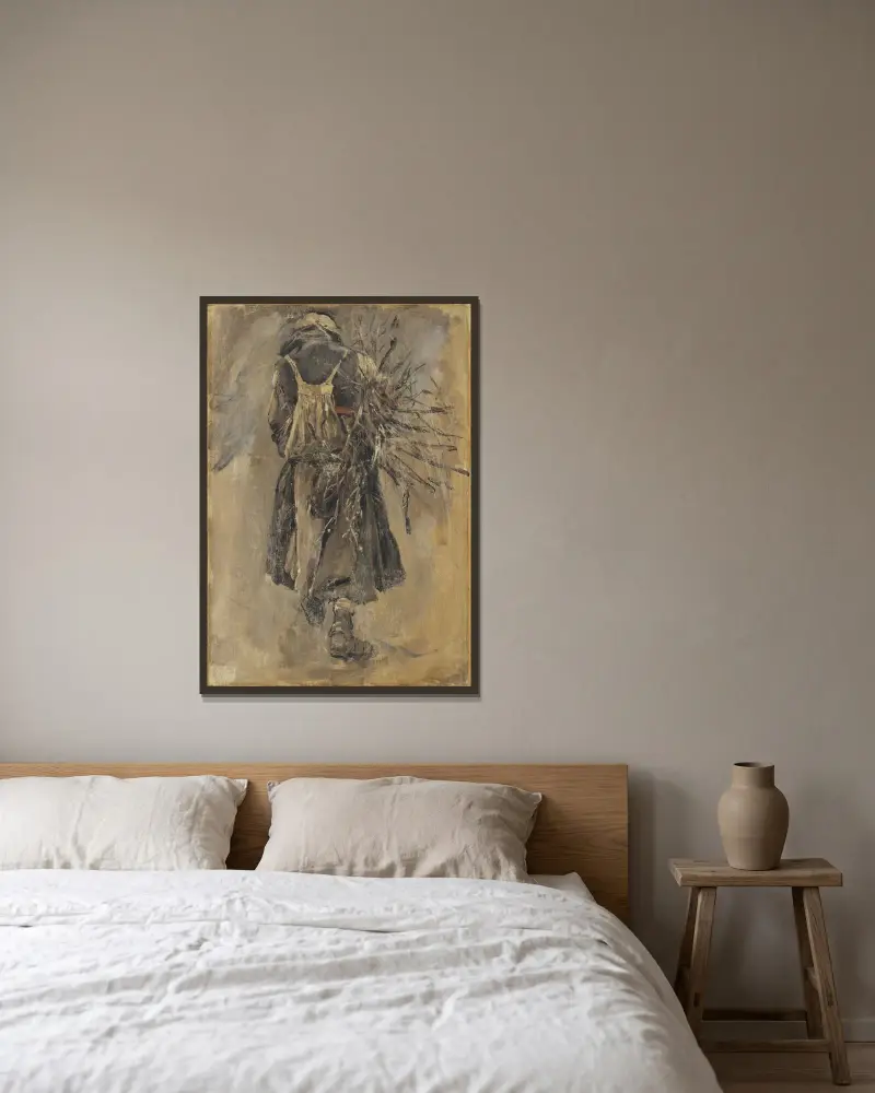 A Woman. Study for Sancta Simplicitas von Carl Gustaf Hellqvist gerahmt an einer Wand