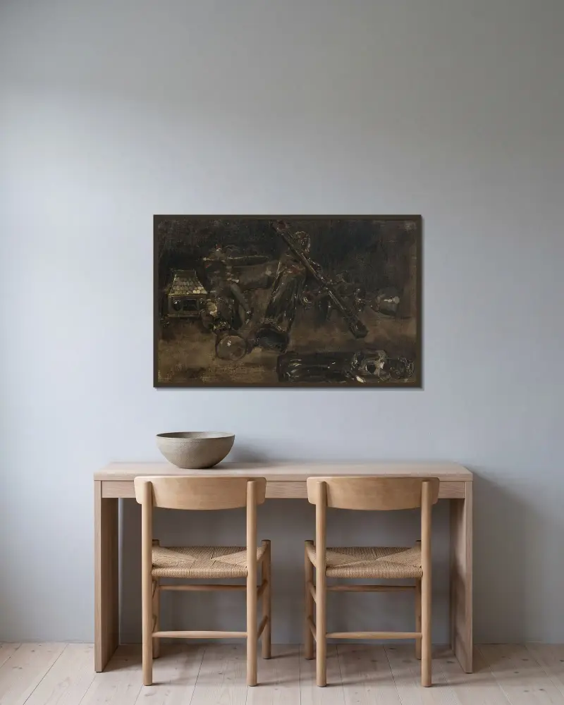 Church Plate and Images. Study for Waldemar Atterdag Holding Visby to Ransom von Carl Gustaf Hellqvist gerahmt an einer Wand