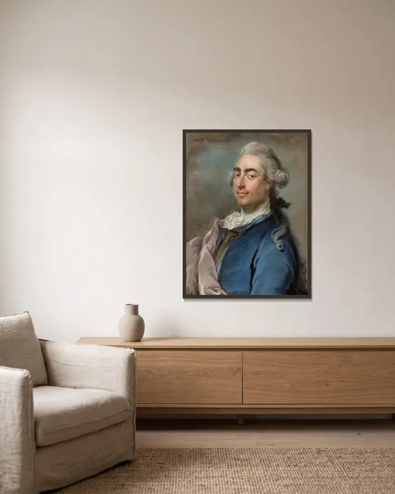 En ung aristokrat av Gustaf Lundberg inramad på en vägg