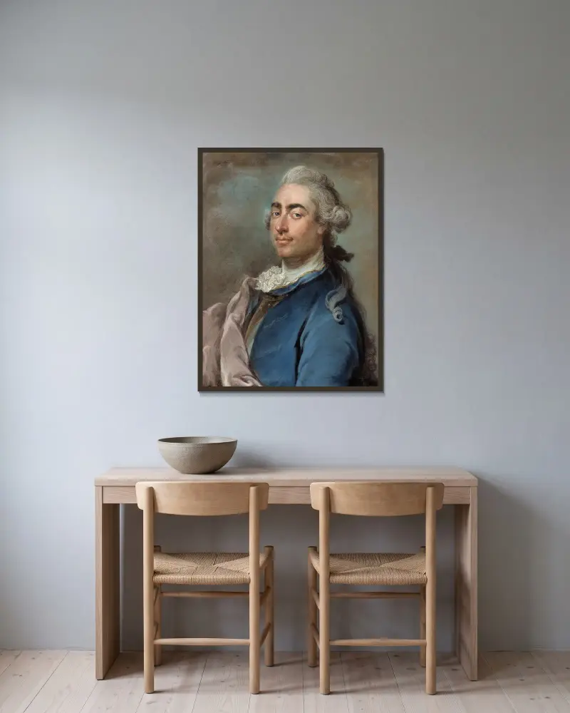 En ung aristokrat av Gustaf Lundberg inramad på en vägg