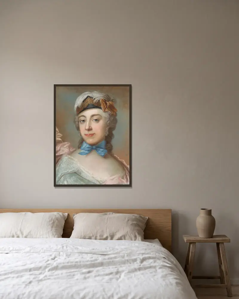 Gräfin Ulrika Charlotta Sprengtporten von Gustaf Lundberg gerahmt an einer Wand
