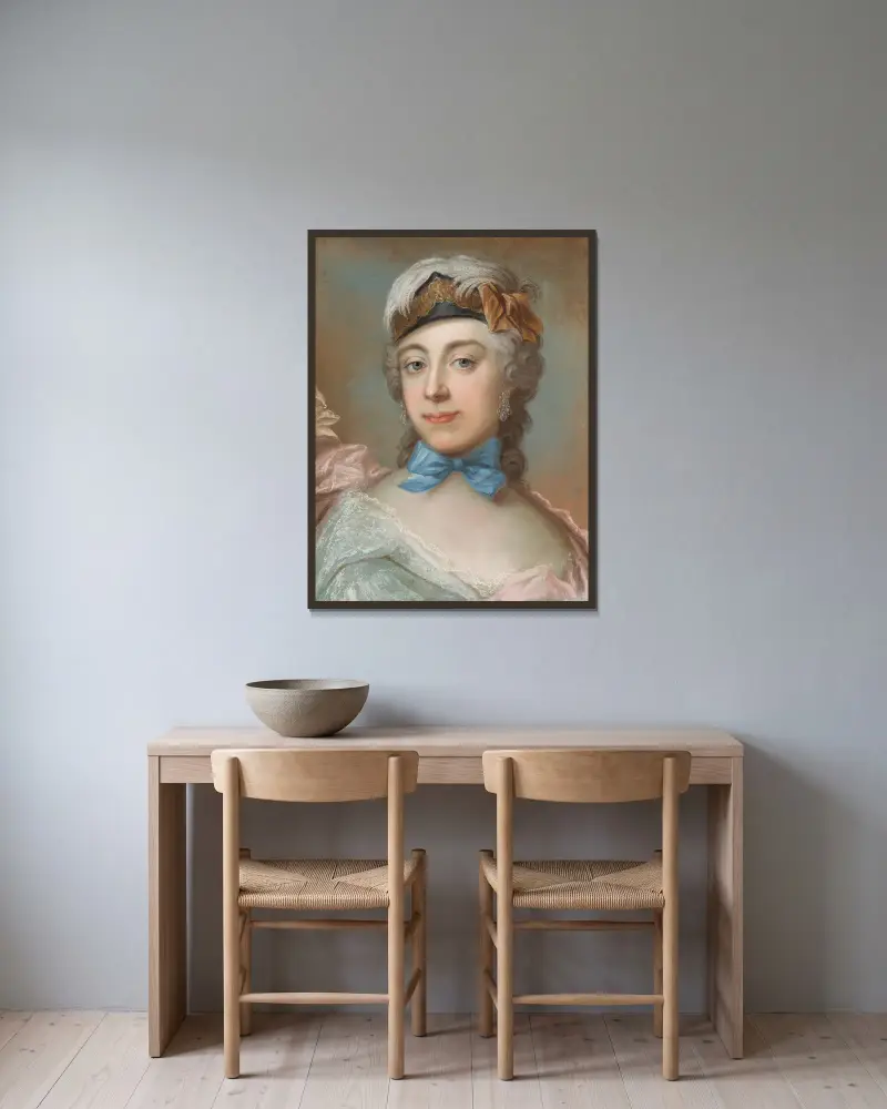 Gräfin Ulrika Charlotta Sprengtporten von Gustaf Lundberg gerahmt an einer Wand