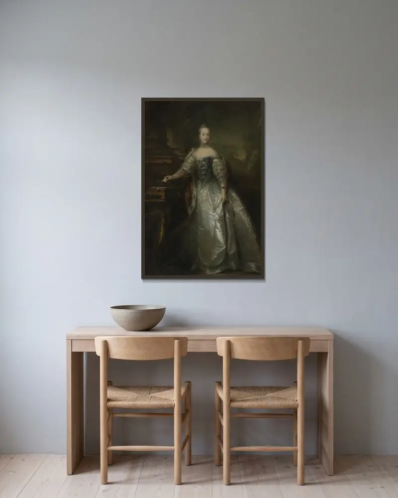 Juliane Marie, Danmarks drottning av Carl Gustaf Pilo inramad på en vägg