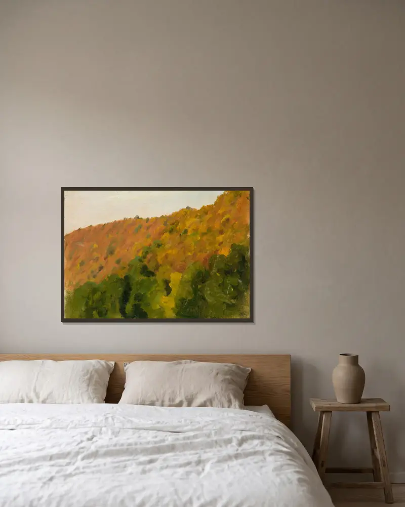 Herbstwald im Bärental av Gustav Kampmann inramad på en vägg