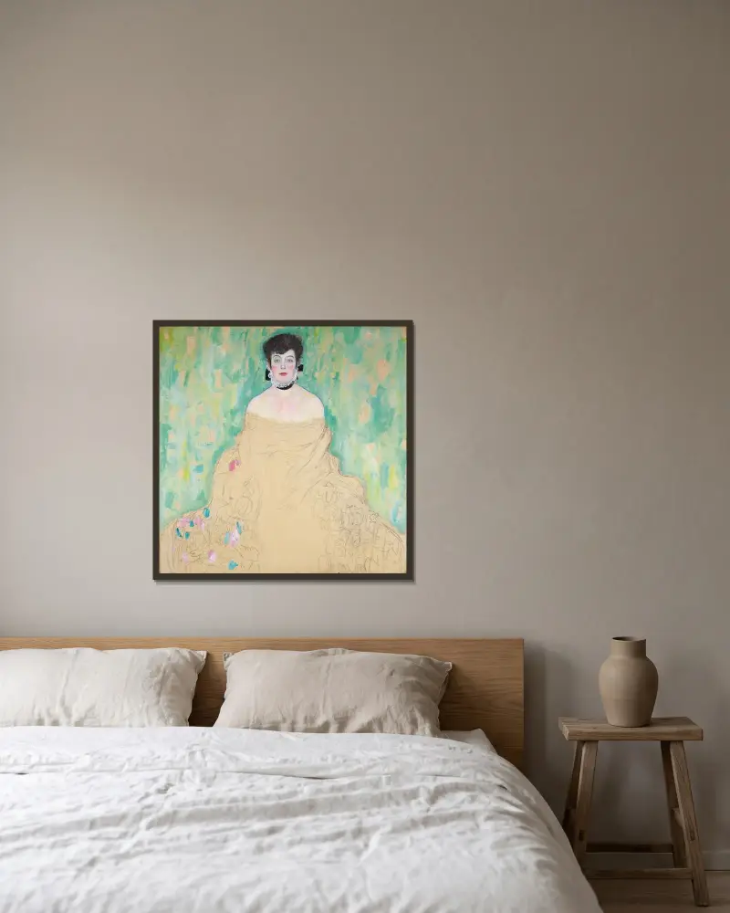Amalie Zuckerkandl av Gustav Klimt inramad på en vägg