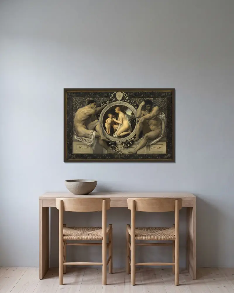 Idylla, Gustav Klimt w ramie na ścianie