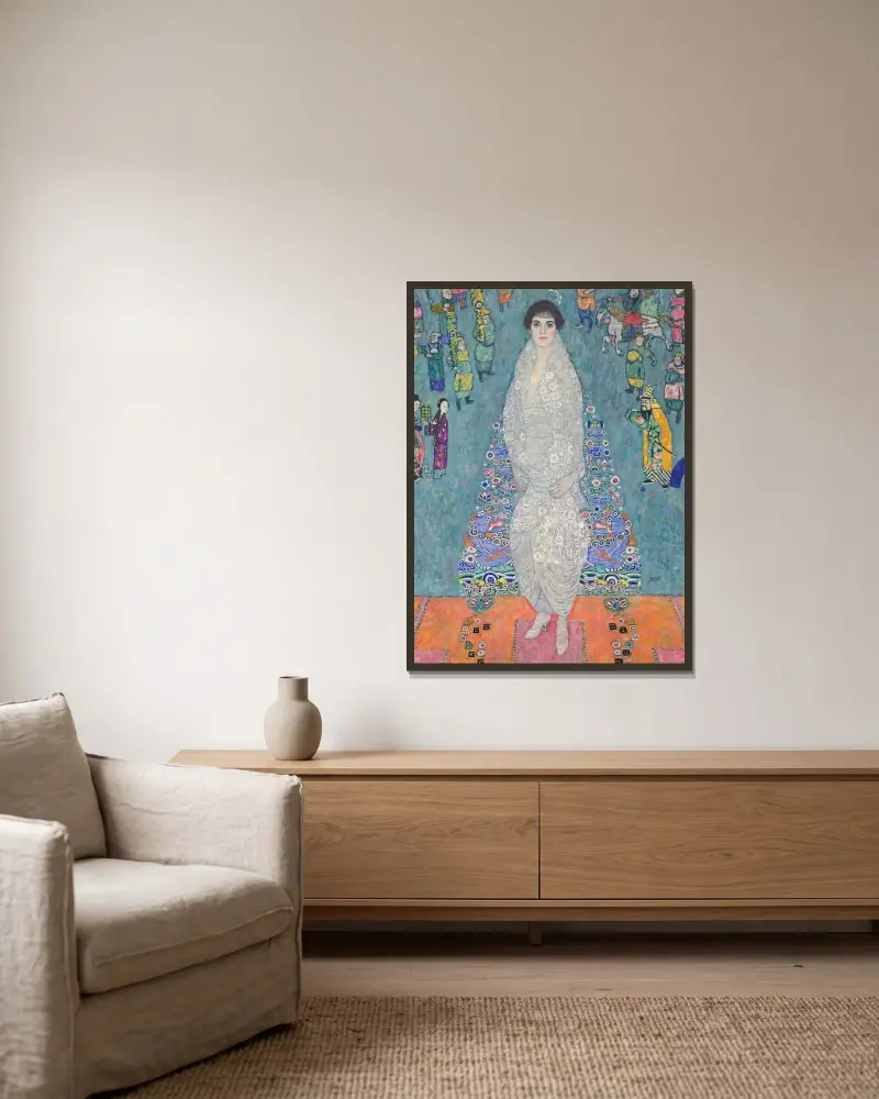 Porträtt av Elisabeth Lederer av Gustav Klimt inramad på en vägg