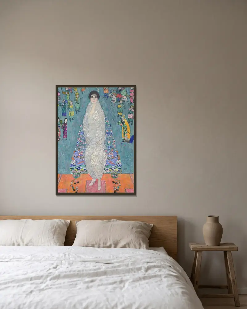 Porträtt av Elisabeth Lederer av Gustav Klimt inramad på en vägg